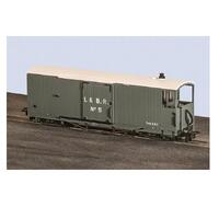 PECO GLT OO-9 L&B 8 TON BOGIE GOODS BRAKE VAN, L&B LIVERY, GREY, NO.5, OPEN VER