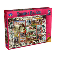 STAMP & COLLAGE HORSES 1000pc HOL774609