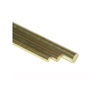 K&S 9860 ROUND BRASS ROD  (300MM LENGTHS) .5MM DIAMETER (5 PIECES)