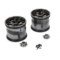 Losi Force Wheel w/ cap, Black Chrome (2): LST LOS44000