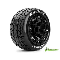 ST-Rocket 1/10th-1/16th BLK rim w/tyre LT3188SB