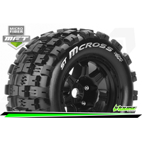 LOUISE WORLD MFT 1/8 ST-MCROSS STADIUM TRUCK TIRE SPORT / 1/2 OFFSET BLACK RIM HEX 17mm / MOUNTED