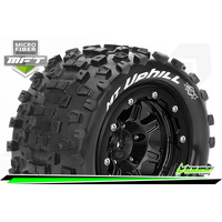 LOUISE WORLD MFT MAXX MT-UPHILL MONSTER TRUCK TIRE SOFT / 1/2 OFFSET BEAD-LOCK BLACK RIM HEX 17mm / MOUNTED