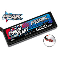 Peak Racing Power Plant  Lipo 5000 7.4 V 45C (Black case, Deans Plug) 2S/2CELL PEK00545