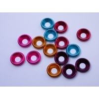 3mm Aluminium Washer Red (10)