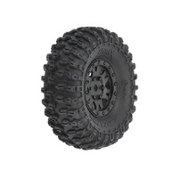 Proline 1/24 Hyrax, F/R 1.0in Tyres Mounted on Black Impulse Wheels, 4pcs, PR10194-10