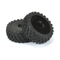 Proline Badlands MX M2 1/8 Buggy Tyres Mounted on Black Wheels, F/R, PR9067-41