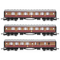 HORNBY RAILROAD LMS COACHES, THREE PACK, 'CORONATION SCOT'