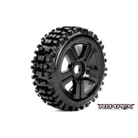 ROAPEX RHYTHM 1/8 BUGGY TIRE BLACK WHEEL WITH 17MM HEX MOUNTED