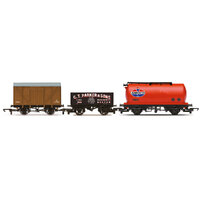 HORNBY TRIPPLE WAGON PACK, MIXED WAGONS WITH BOX VAN - ERA 3 R60048
