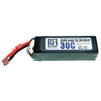RFI LiPo 30C 6 Cells 22.2V 3300ma W/DEANS CONNECTOR
