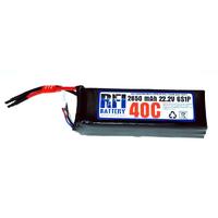 RFI LiPo 40C 6 Cells 22.2V 2650ma W/DEANS CONNECTOR