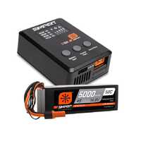 Spektrum Smart 5000mAh 4S 50C IC5 LiPo Battery Powerstage Bundle with S100 Charger