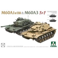 TAKOM 1/72 M60A1 W/ERA & M60A3 1+1 PLASTIC MODEL KIT TK5022