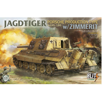 TAKOM 1/35 JAGDTIGER PORSCHE PRODUCTION TYPE SD.KFZ.186 W ZIMMERIT PLASTIC MODEL KIT TK8012