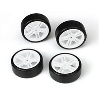 E4D mounted drift tyre & rim white rim TM503302W