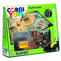 CORGI CONSTRUCTION X 2 VEHICLES, PLAYMAT AND BUILDING