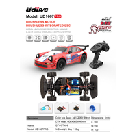 1:16 2.4G Brushless High Speed Car, 3 Speed mode, Adjustable Electronic stability control, Drift & circuit tyres included UDI-UD1607-PRO