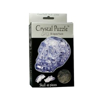 3D SKULL CLEAR CRYSTAL PUZZLE 48 PIECES VEN901174
