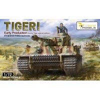 Vespid 1/72 Tiger I Early Production (Lucky Tiger special edition) w/ Metal barrel + 3D print muzzle braker Plastic Model Kit 