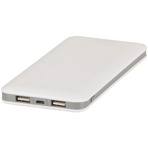 10,000mAh Dual USB Portable Power Bank White