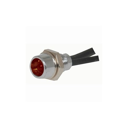 24V Chrome Bezel LED Red