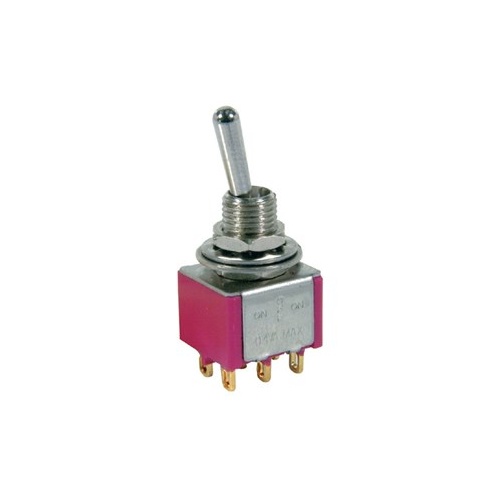 SWITCH TGL MINI DPDT SLD TAG